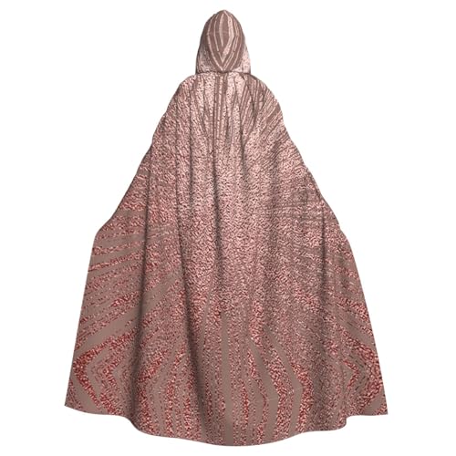 KLJnmbb Halloween-Kapuzenumhang mit roségoldenem und pinkem Druck, für Erwachsene, Unisex, Cosplay-Kostüm von KLJnmbb