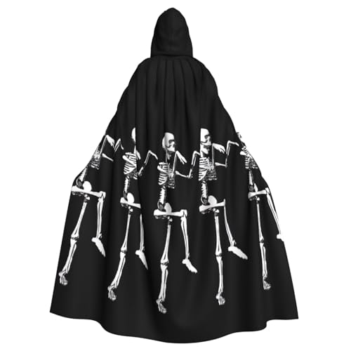 KLJnmbb Halloween beweglicher Skelett-Totenkopf-Druck, Halloween-Kapuzenumhang mit lebendiger voller Länge, Erwachsenenkostüm, Unisex, Cosplay-Kostüm KLJnmbb Halloween beweglicher Skelett-Totenkopf-Druck, Halloween-Kapuzenumhang mit lebendiger voller Länge, Erwachsenenkostüm, Unisex, Cosplay-Kostüm von KLJnmbb