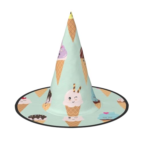 KLJnmbb Hexenhut mit Eistüten-Aufdruck, Unisex, Halloween-Hexenhut, Erwachsene und Teenager, Kappe, Partys, Karneval, Kostüme, Kappen KLJnmbb Hexenhut mit Eistüten-Aufdruck, Unisex, Halloween-Hexenhut, Erwachsene und Teenager, Kappe, Partys, Karneval, Kostüme, Kappen von KLJnmbb