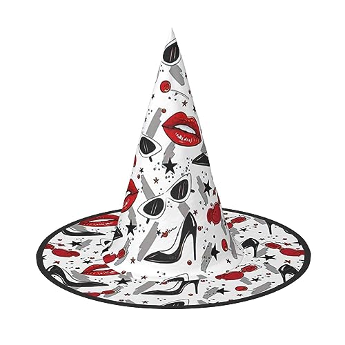 KLJnmbb Hexenhut mit Lippen, High Heels, Unisex, Halloween-Hexenhut, Erwachsene und Teenager, Kappe, Partys, Karneval, Kostüme, Mützen KLJnmbb Hexenhut mit Lippen, High Heels, Unisex, Halloween-Hexenhut, Erwachsene und Teenager, Kappe, Partys, Karneval, Kostüme, Mützen von KLJnmbb