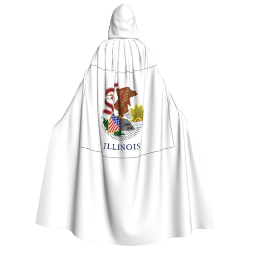 KLJnmbb Illinois Umhang mit Kapuze und Flagge, Cosplay, Erwachsene, Halloween, Weihnachten, Karneval, Themenpartys, vielseitig einsetzbar KLJnmbb Illinois Umhang mit Kapuze und Flagge, Cosplay, Erwachsene, Halloween, Weihnachten, Karneval, Themenpartys, vielseitig einsetzbar von KLJnmbb
