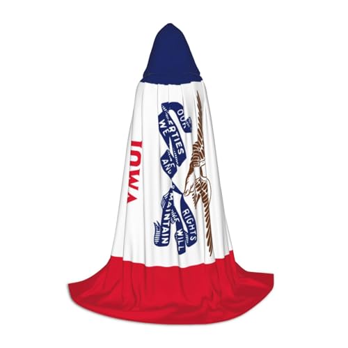 KLJnmbb Iowa Kapuzenumhang mit Staatsflagge, für Erwachsene, Teenager, Kinder, verschiedene Zauberer-Umhang, RobeHalloween, Karneval, Cosplay KLJnmbb Iowa Kapuzenumhang mit Staatsflagge, für Erwachsene, Teenager, Kinder, verschiedene Zauberer-Umhang, RobeHalloween, Karneval, Cosplay von KLJnmbb