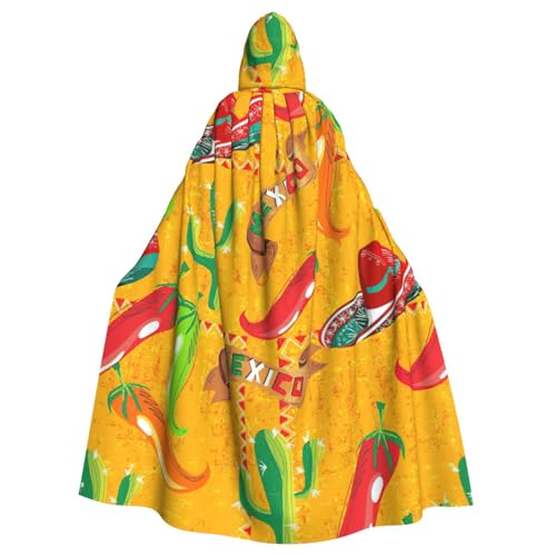 KLJnmbb Kaktushut und Chili-Pfeffer-Druck, Halloween-Kapuzenumhang mit lebendiger voller Länge, Erwachsene, Unisex, Cosplay-Kostüm KLJnmbb Kaktushut und Chili-Pfeffer-Druck, Halloween-Kapuzenumhang mit lebendiger voller Länge, Erwachsene, Unisex, Cosplay-Kostüm von KLJnmbb