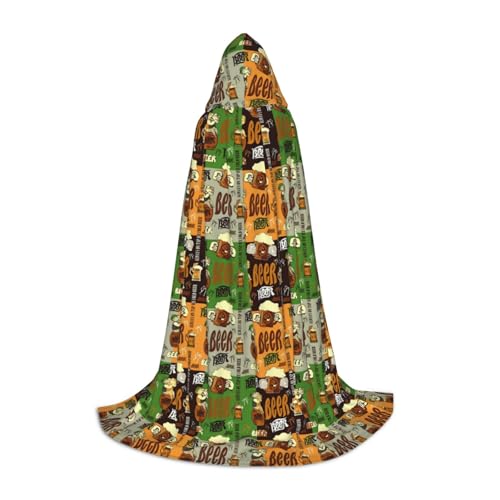 KLJnmbb Kapuzenumhang mit Bieraufdruck, für Erwachsene, Teenager, Kinder, verschiedene Zauberer-Umhang, RobeHalloween, Karneval, Cosplay KLJnmbb Kapuzenumhang mit Bieraufdruck, für Erwachsene, Teenager, Kinder, verschiedene Zauberer-Umhang, RobeHalloween, Karneval, Cosplay von KLJnmbb