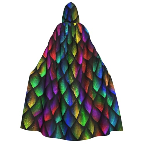 KLJnmbb Kapuzenumhang mit Drachen-Schuppen-Druck, Cosplay, Erwachsene, Halloween, Weihnachten, Karneval, Motto-Partys, vielseitig einsetzbar von KLJnmbb