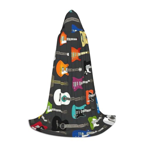 KLJnmbb Kapuzenumhang mit Farb-Akustik- und Gitarren-Druck, für Erwachsene, Teenager, Kinder, verschiedene Zauberer-Umhang, Robe, Halloween, Karneval, Cosplay KLJnmbb Kapuzenumhang mit Farb-Akustik- und Gitarren-Druck, für Erwachsene, Teenager, Kinder, verschiedene Zauberer-Umhang, Robe, Halloween, Karneval, Cosplay von KLJnmbb