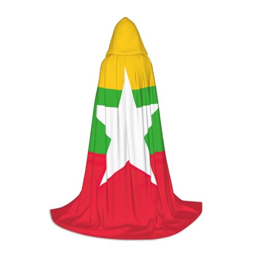 KLJnmbb Kapuzenumhang mit Flagge von Myanmar, für Erwachsene, Teenager, Kinder, verschiedene Zauberer-Umhang, Robe, Halloween, Karneval, Cosplay KLJnmbb Kapuzenumhang mit Flagge von Myanmar, für Erwachsene, Teenager, Kinder, verschiedene Zauberer-Umhang, Robe, Halloween, Karneval, Cosplay von KLJnmbb