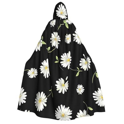 KLJnmbb Kapuzenumhang mit Gänseblümchen-Druck, Cosplay, Erwachsene, Halloween, Weihnachten, Karneval, Themenpartys, vielseitig einsetzbar von KLJnmbb