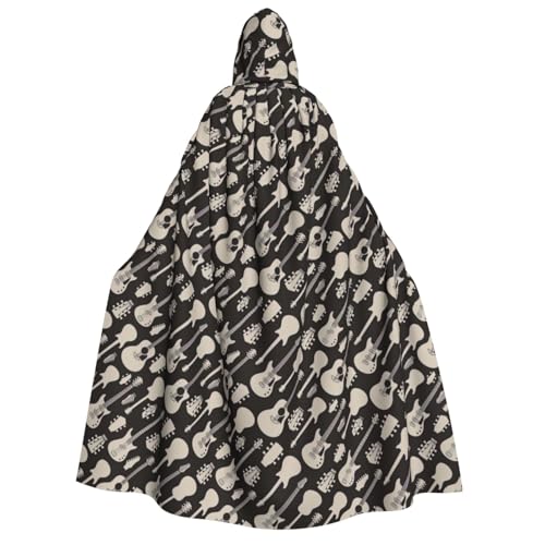 KLJnmbb Kapuzenumhang mit Gitarrenmuster, Cosplay, Erwachsene, Halloween, Weihnachten, Karneval, Motto-Partys, vielseitig einsetzbar von KLJnmbb