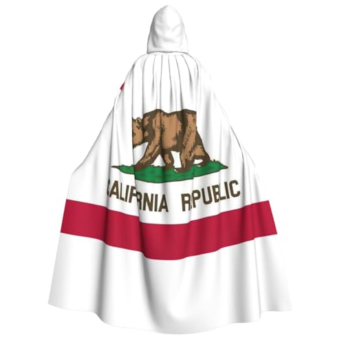 KLJnmbb Kapuzenumhang mit Kalifornien-Flagge, Cosplay, Erwachsene, Halloween, Weihnachten, Karneval, Themenpartys, vielseitig einsetzbar von KLJnmbb