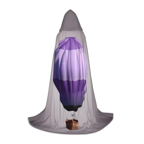 KLJnmbb Kapuzenumhang mit Lavendel-Heißluftballon-Druck, für Erwachsene, Teenager, Kinder, verschiedene Zauberer-Umhang, RobeHalloween, Karneval, Cosplay von KLJnmbb