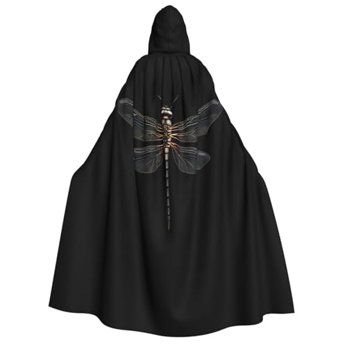 KLJnmbb Kapuzenumhang mit Libelle, schwarz, bedruckt, Cosplay, Erwachsene, Halloween, Weihnachten, Karneval, Themenpartys, vielseitig einsetzbar von KLJnmbb