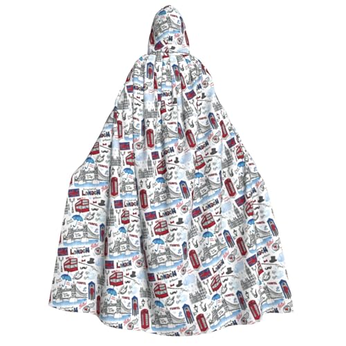 KLJnmbb Kapuzenumhang mit London-Druck, Cosplay, Erwachsene, Halloween, Weihnachten, Karneval, Themenpartys, vielseitig einsetzbar KLJnmbb Kapuzenumhang mit London-Druck, Cosplay, Erwachsene, Halloween, Weihnachten, Karneval, Themenpartys, vielseitig einsetzbar von KLJnmbb