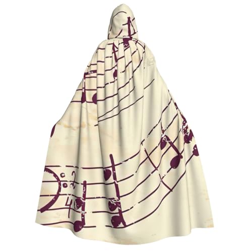 KLJnmbb Kapuzenumhang mit Musiknote, Blumendruck, Cosplay, Erwachsene, Halloween, Weihnachten, Karneval, Themenpartys, vielseitig einsetzbar von KLJnmbb
