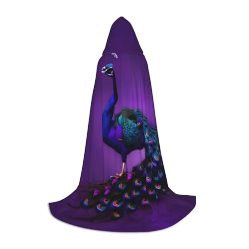 KLJnmbb Kapuzenumhang mit Pfauenmuster, für Erwachsene, Teenager, Kinder, verschiedene Zauberer-Umhang, RobeHalloween, Karneval, Cosplay von KLJnmbb