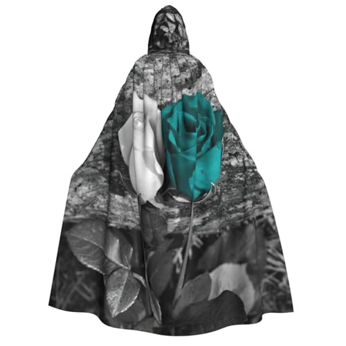 KLJnmbb Kapuzenumhang mit Rosenmuster, für Cosplay, Erwachsene, Halloween, Weihnachten, Karneval, Themenpartys, vielseitig einsetzbar von KLJnmbb