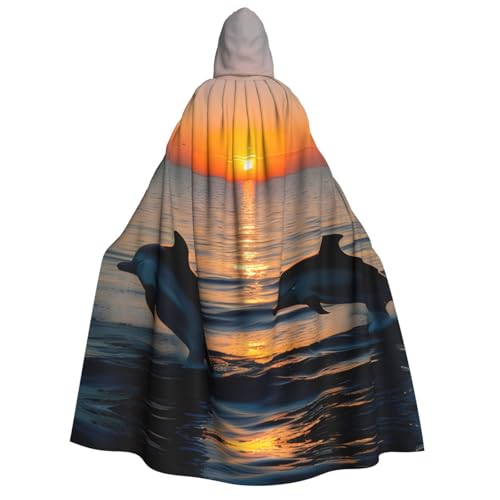 KLJnmbb Kapuzenumhang mit Sonnenuntergang und Delfinen, Cosplay, Erwachsene, Halloween, Weihnachten, Karneval, Themenpartys, vielseitig einsetzbar KLJnmbb Kapuzenumhang mit Sonnenuntergang und Delfinen, Cosplay, Erwachsene, Halloween, Weihnachten, Karneval, Themenpartys, vielseitig einsetzbar von KLJnmbb