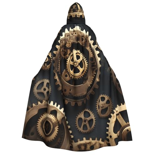 KLJnmbb Kapuzenumhang mit Steampunk-Zahnrädern, Cosplay, Erwachsene, Halloween, Weihnachten, Karneval, Themenpartys, vielseitig einsetzbar von KLJnmbb