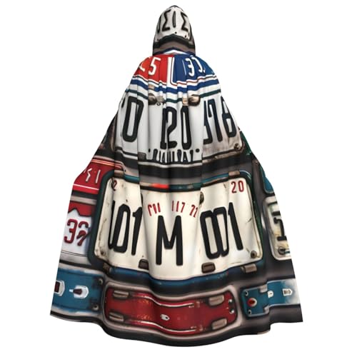 KLJnmbb Kapuzenumhang mit altem Nummernschild, Cosplay, Erwachsene, Halloween, Weihnachten, Karneval, Themenpartys, vielseitig einsetzbar KLJnmbb Kapuzenumhang mit altem Nummernschild, Cosplay, Erwachsene, Halloween, Weihnachten, Karneval, Themenpartys, vielseitig einsetzbar von KLJnmbb