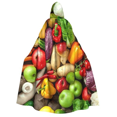KLJnmbb Kapuzenumhang mit frischem Obst und Gemüse, Cosplay, Erwachsene, Halloween, Weihnachten, Karneval, Themenpartys, vielseitig einsetzbar von KLJnmbb
