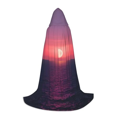 KLJnmbb Kapuzenumhang mit hellem Mond auf See, Hippie-Druck, für Erwachsene, Teenager, Kinder, verschiedene Zauberer-Umhang, Robe, Halloween, Karneval, Cosplay KLJnmbb Kapuzenumhang mit hellem Mond auf See, Hippie-Druck, für Erwachsene, Teenager, Kinder, verschiedene Zauberer-Umhang, Robe, Halloween, Karneval, Cosplay von KLJnmbb