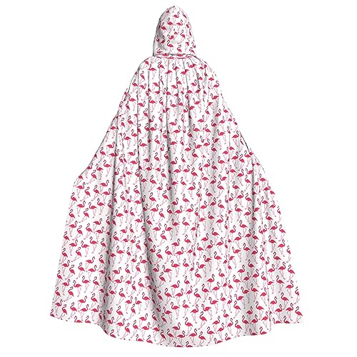 KLJnmbb Kapuzenumhang mit rosa Flamingo-Muster, Cosplay, Erwachsene, Halloween, Weihnachten, Karneval, Themenpartys, vielseitig einsetzbar von KLJnmbb