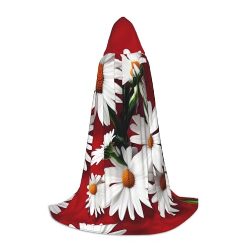 KLJnmbb Kapuzenumhang mit roter Blume und weißem Gänseblümchen-Druck, für Erwachsene, Teenager, Kinder, verschiedene Zauberer-Umhang, Robe, Halloween, Karneval, Cosplay KLJnmbb Kapuzenumhang mit roter Blume und weißem Gänseblümchen-Druck, für Erwachsene, Teenager, Kinder, verschiedene Zauberer-Umhang, Robe, Halloween, Karneval, Cosplay von KLJnmbb