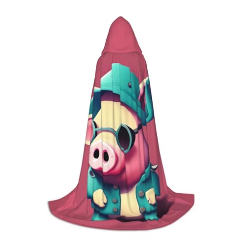 KLJnmbb Kapuzenumhang mit süßem Schweine-Druck, für Erwachsene, Teenager, Kinder, verschiedene Zauberer-Umhang, RobeHalloween, Karneval, Cosplay KLJnmbb Kapuzenumhang mit süßem Schweine-Druck, für Erwachsene, Teenager, Kinder, verschiedene Zauberer-Umhang, RobeHalloween, Karneval, Cosplay von KLJnmbb