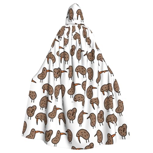 KLJnmbb Kiwi Birds süßer Halloween-Kapuzenumhang mit lebendigem Aufdruck in voller Länge für Erwachsene, Unisex, Cosplay-Kostüm von KLJnmbb