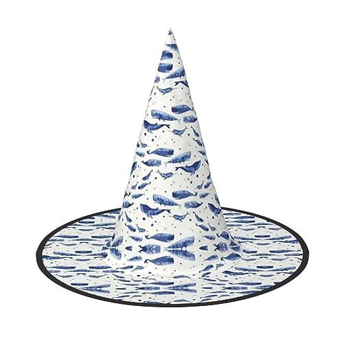 KLJnmbb Kleiner Blauwal-Schwimmaufdruck, Unisex, Halloween-Hexenhut, Erwachsene und Jugendliche, Mütze, Partys, Karneval, Kostüme, Mützen KLJnmbb Kleiner Blauwal-Schwimmaufdruck, Unisex, Halloween-Hexenhut, Erwachsene und Jugendliche, Mütze, Partys, Karneval, Kostüme, Mützen von KLJnmbb
