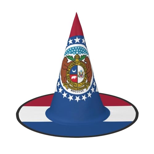 KLJnmbb Missouri Hexenhut mit Staatsflagge, Unisex, Halloween-Hexenhut, Erwachsene und Teenager, Kappe, Partys, Karneval, Kostüme, Mützen KLJnmbb Missouri Hexenhut mit Staatsflagge, Unisex, Halloween-Hexenhut, Erwachsene und Teenager, Kappe, Partys, Karneval, Kostüme, Mützen von KLJnmbb