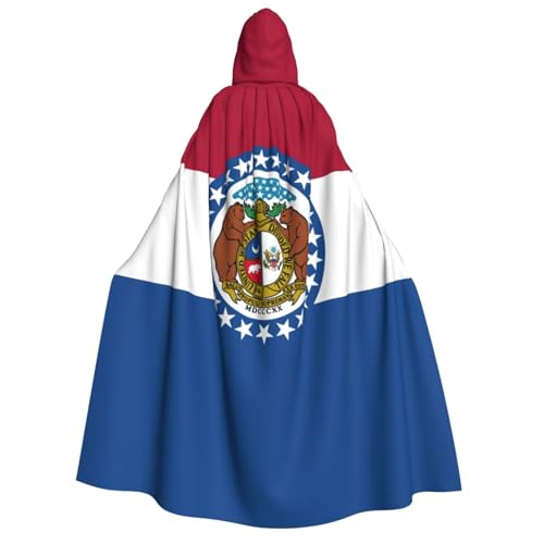 KLJnmbb Missouri Kapuzenumhang mit Staatsflagge, Cosplay, Erwachsene, Halloween, Weihnachten, Karneval, Themenpartys, vielseitig einsetzbar von KLJnmbb