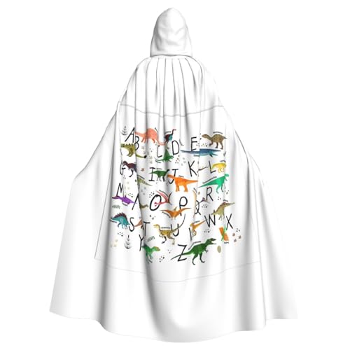 KLJnmbb Stilvoller Lern-Alphabet mit Dinosaurier-Druck, Halloween-Kapuzenumhang mit lebendiger voller Länge, Erwachsenenkostüm, Unisex, Cosplay-Kostüm KLJnmbb Stilvoller Lern-Alphabet mit Dinosaurier-Druck, Halloween-Kapuzenumhang mit lebendiger voller Länge, Erwachsenenkostüm, Unisex, Cosplay-Kostüm von KLJnmbb