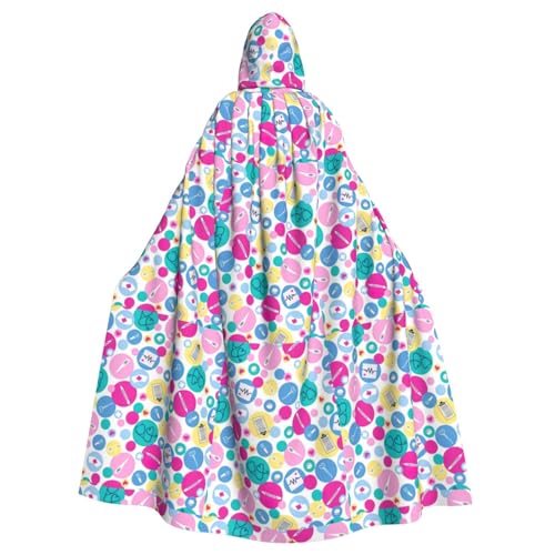 KLJnmbb Süßer Krankenschwester-Druck, Halloween-Kapuzenumhang mit lebendiger voller Länge, für Erwachsene, Unisex, Cosplay-Kostüm von KLJnmbb