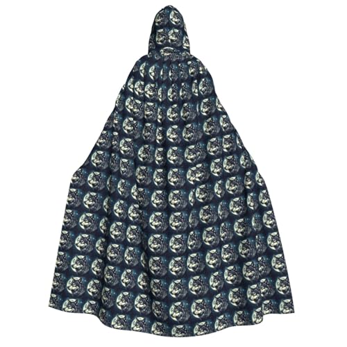 KLJnmbb Umhang mit Kapuze, Motiv: Wolf, Nacht, Mond, Cosplay, Erwachsene, Halloween, Weihnachten, Karneval, Motto-Partys, vielseitig einsetzbar KLJnmbb Umhang mit Kapuze, Motiv: Wolf, Nacht, Mond, Cosplay, Erwachsene, Halloween, Weihnachten, Karneval, Motto-Partys, vielseitig einsetzbar von KLJnmbb