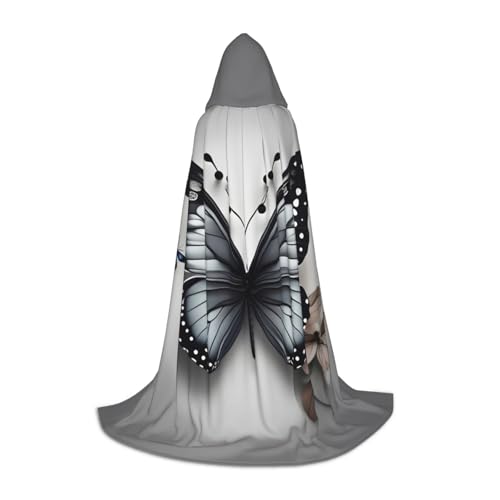 KLJnmbb Umhang mit Kapuze, für Erwachsene, Teenager, Kinder, verschiedene Designs, Grau/Blaugrün, Blume, Schmetterling, Halloween, Karneval, Cosplay KLJnmbb Umhang mit Kapuze, für Erwachsene, Teenager, Kinder, verschiedene Designs, Grau/Blaugrün, Blume, Schmetterling, Halloween, Karneval, Cosplay von KLJnmbb