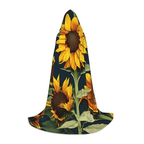 KLJnmbb Umhang mit Kapuze und Sonnenblumen-Motiv, für Erwachsene, Teenager, Kinder, verschiedene Zauberer, Umhang, RobeHalloween, Karneval, Cosplay KLJnmbb Umhang mit Kapuze und Sonnenblumen-Motiv, für Erwachsene, Teenager, Kinder, verschiedene Zauberer, Umhang, RobeHalloween, Karneval, Cosplay von KLJnmbb