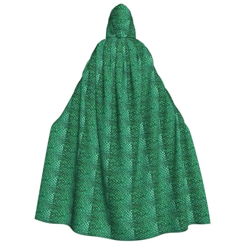KLJnmbb Umhang mit grünem Fischschuppen-Druck, mit Kapuze, Cosplay, Erwachsene, Halloween, Weihnachten, Karneval, Motto-Partys, vielseitig einsetzbar KLJnmbb Umhang mit grünem Fischschuppen-Druck, mit Kapuze, Cosplay, Erwachsene, Halloween, Weihnachten, Karneval, Motto-Partys, vielseitig einsetzbar von KLJnmbb