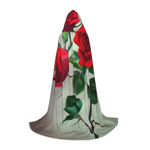 KLJnmbb Umhang mit roter Rose, mit Kapuze, für Erwachsene, Teenager, Kinder, verschiedene Zauberer, Umhang, RobeHalloween, Karneval, Cosplay KLJnmbb Umhang mit roter Rose, mit Kapuze, für Erwachsene, Teenager, Kinder, verschiedene Zauberer, Umhang, RobeHalloween, Karneval, Cosplay von KLJnmbb