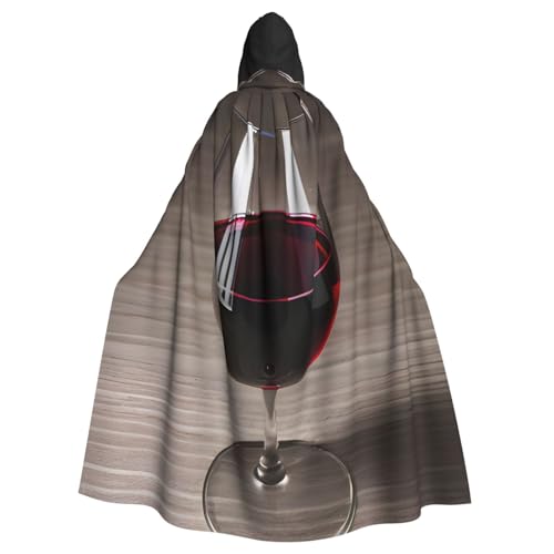 KLJnmbb Weinflaschen-Glasdruck, Halloween-Kapuzenumhang mit lebendiger voller Länge, Erwachsene, Unisex, Cosplay-Kostüm von KLJnmbb