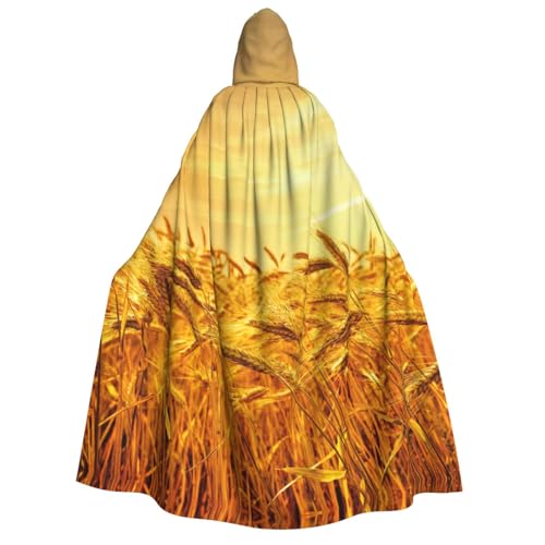 KLJnmbb Weizenfelddruck Kapuzenumhang Cosplay Erwachsene Halloween Weihnachten Karneval Themenpartys vielseitig einsetzbar von KLJnmbb
