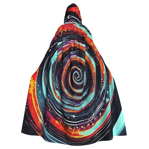 KLJnmbb Weltraumspirale, kosmischer Druck, Halloween-Kapuzenumhang mit lebendiger voller Länge, für Erwachsene, Unisex, Cosplay-Kostüm von KLJnmbb