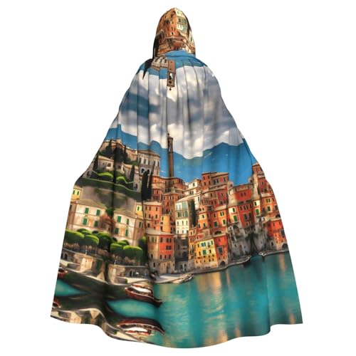 KLJnmbb Wunderschöner Halloween-Kapuzenumhang mit italienischem Druck, lebendig, volle Länge, Unisex, Cosplay-Kostüm für Erwachsene KLJnmbb Wunderschöner Halloween-Kapuzenumhang mit italienischem Druck, lebendig, volle Länge, Unisex, Cosplay-Kostüm für Erwachsene von KLJnmbb