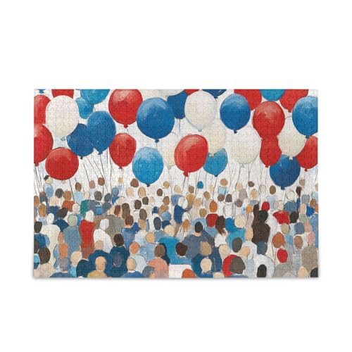 1000 Teile Rot Weiß Blau Luftballons Menge Feier Puzzle Holzpuzzles Lustige Geschenke für Erwachsene 1000 Teile Rot Weiß Blau Luftballons Menge Feier Puzzle Holzpuzzles Lustige Geschenke für Erwachsene von KLL