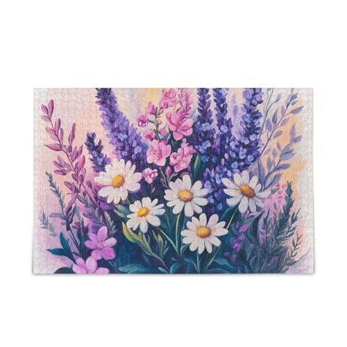 Blumen Lavendel Gänseblümchen Lavendel Weiß Jigsaw Puzzle Holzpuzzle Schwierige Spiele für Alter 1000 Teile Blumen Lavendel Gänseblümchen Lavendel Weiß Jigsaw Puzzle Holzpuzzle Schwierige Spiele für Alter 1000 Teile von KLL
