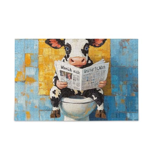 Cartoon Kuh Vintage Toilette Lesen Zeitung Puzzle Holz Puzzle Lustige Spiele für Alter 1000 Teile Cartoon Kuh Vintage Toilette Lesen Zeitung Puzzle Holz Puzzle Lustige Spiele für Alter 1000 Teile von KLL
