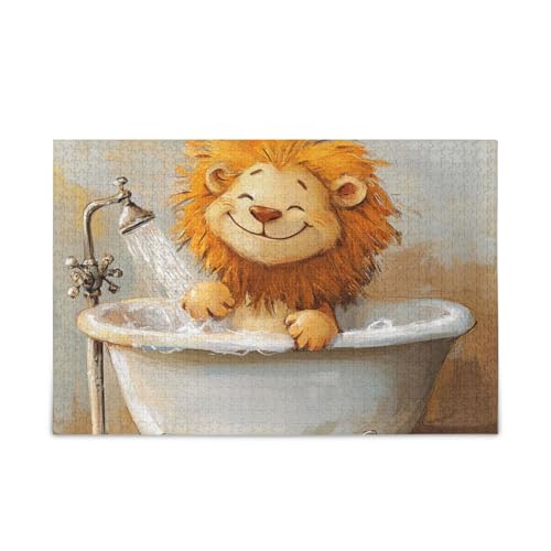Cartoon Löwe Vintage Badewanne Puzzle Holzpuzzles Lustige Spiele für Erwachsene 1000 Teile Cartoon Löwe Vintage Badewanne Puzzle Holzpuzzles Lustige Spiele für Erwachsene 1000 Teile von KLL
