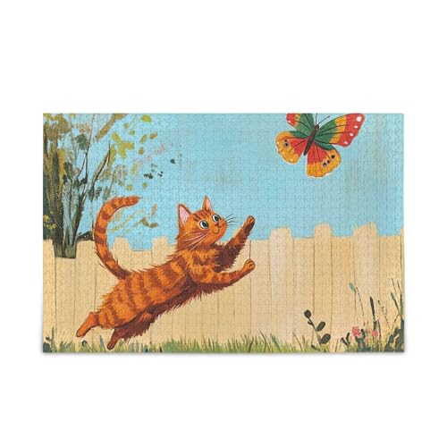 Cat Beauty Schmetterling Yard Puzzles Holzpuzzles Schwierige Gehirn-Teaser für Erwachsene 1000 Teile Cat Beauty Schmetterling Yard Puzzles Holzpuzzles Schwierige Gehirn-Teaser für Erwachsene 1000 Teile von KLL