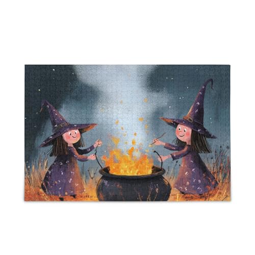 Cauldron Witchy Ritual Jigsaw Puzzle Wooden Puzzles Hard Games for Aged 1000 Piecing von KLL