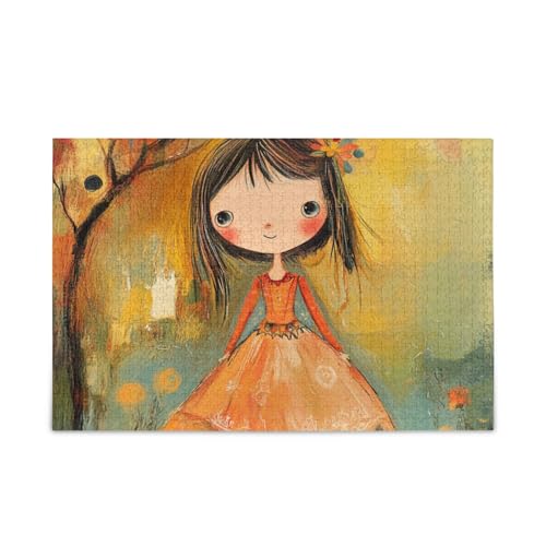 Charming Girl Rustikales Blumenkleid Puzzle aus Holz, coole Gehirnspiele für ältere 1000 Teile von KLL